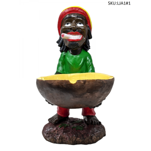 Large Jamaican Man Ashtray #1 [LJA1] B - PICKUP ONLY 