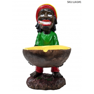 Large Jamaican Man Ashtray #1 [LJA1] B - PICKUP ONLY 