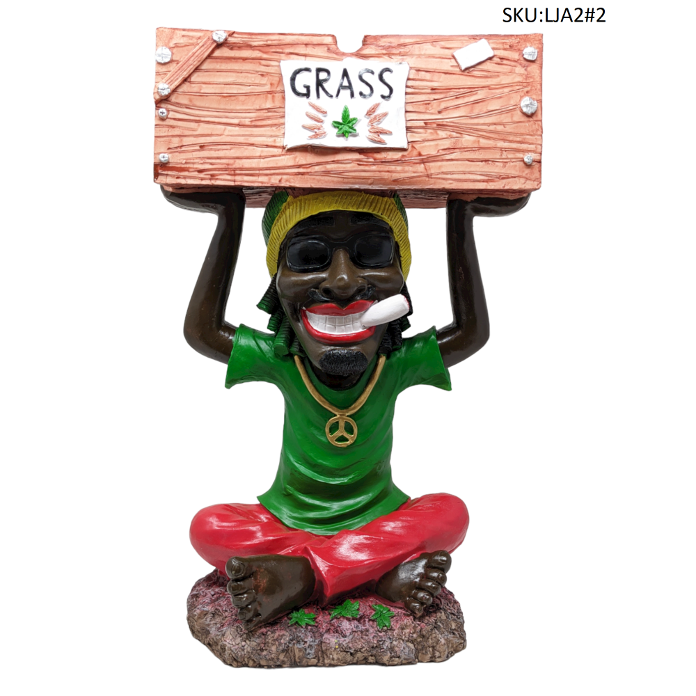 Large Jamaican Man Ashtray #2 [LJA2] C - PICKUP ONLY