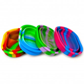 Colorful Oval Silicone Folding Ashtray Cigarette Paper Applicator Tool W/ Pad - Assorted [TX166]