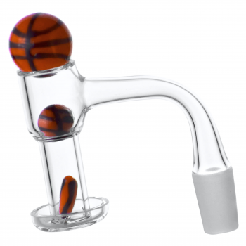 14mm Terp Slurper Quartz Banger with Basketball Carb Cap Set - [GSW392]