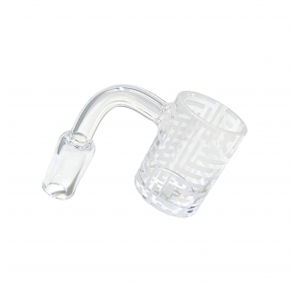 14mm Quartz 22mm Bucket Banger Male W/Sand Blasted Design - L [QF152]