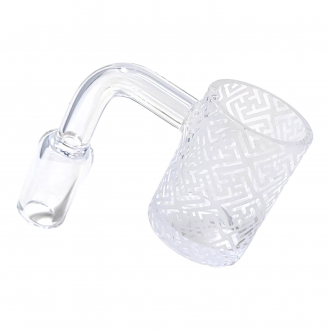 14mm Quartz 22mm Bucket Banger Male W/Sand Blasted Design - M [QF152]