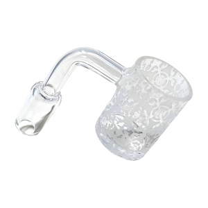 14mm Quartz 22mm Bucket Banger Male W/Sand Blasted Design - O [QF152]