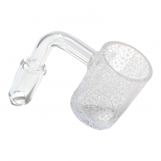 14mm Quartz 22mm Bucket Banger Male with Sand Blasted Design - [QF152-P]