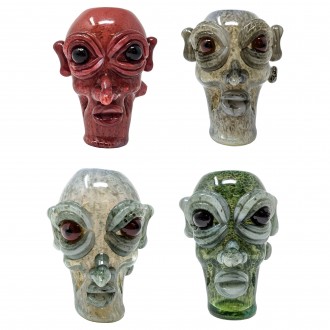 8" Assorted Colors Creepy Face Hammer Bubbler [AKD01]