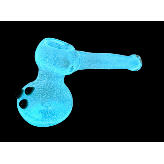 Glow In Dark Frit Art Hammer Bubbler Flat Mouth [DJ316] 