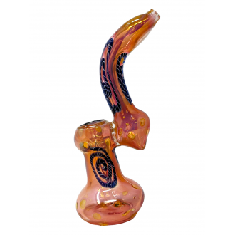 6" Gold Fumed Twisted Rod Art Bubbler [DJ450] 