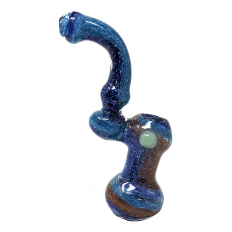 7" Assorted Color Galaxy Frit Rotate Art Bubbler Hand Pipe - [DJ597]