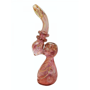 8" Heavy Gold Fumed Fumed Pot Bubbler - [DJ598]