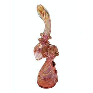 8" Heavy Gold Fumed Fumed Pot Bubbler - [DJ598]