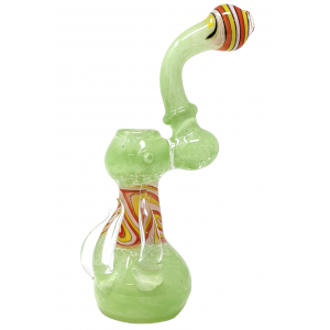 8" Frit & Wig Wag 3-Horn Bubbler Hand Pipe [GWRKP149]