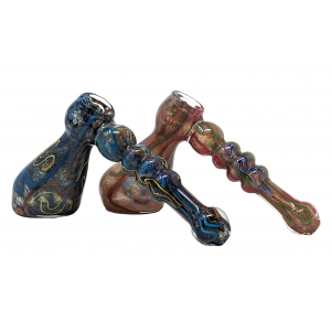 8" Frit & Fumed Art Hammer Bubbler Assorted colors [R36]