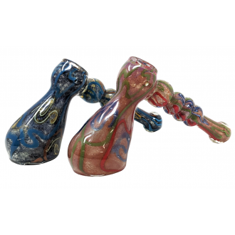 8" Frit & Fumed Art Hammer Bubbler Assorted colors [R36]