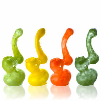 4.5" Frit Art X-Mini Standing Bubbler Hand Pipe - 2pk