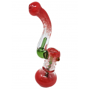 7.5" Frit Ombre Neck Perc Bubbler Hand Pipe - [RJA13]