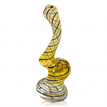 6" Gold Fumed Twisted Line Bubbler Hand Pipe