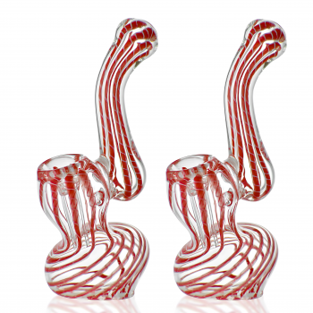 4.5" Ribbon Art Standing Bubbler Hand Pipe - 2pk