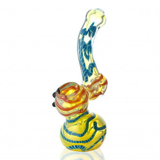 5.5" Gold Fumed Ribbon Art Bubbler