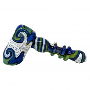 7.5" Wavy Wonder Trio-Rim Bubbler Hand Pipe - [RKD27]