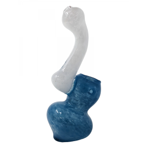 5" Frit Art Two Tone Bubbler Hand Pipe - [RKGS2]