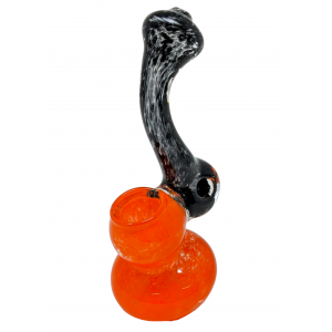 6" Two-Tone Frit Donut Bubbler Hand Pipe - [RKGS33]