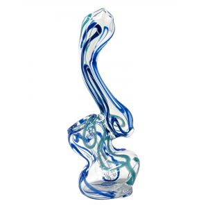 4" Assorted Mini Spiral Line Clear Body Bubbler Hand Pipe - [RKGS55]