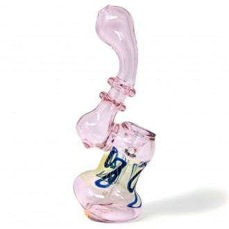 5.5" Color Glass Rope Dual Rim Bubbler Hand Pipe 1pk - Assorted [RKGS68]