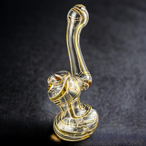 6" Twin-Line Design Art Standing Bubbler Hand Pipe - [RKGS90]