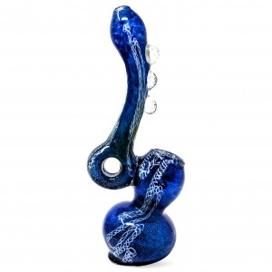 5.5" Frit Art Multi Marble Hoop Style Standing Bubbler - [RKGS91]