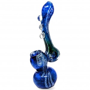 5.5" Frit Art Multi Marble Hoop Style Standing Bubbler - [RKGS91]