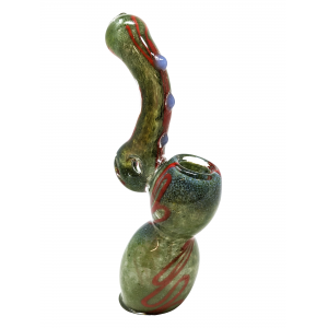 6" Slanted Stance Frit Donut Bubbler Hand Pipe - [SDK580]