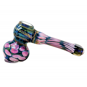 6" Gold Fumed Double Glass Hammer 120 Grm Bubbler [SB4206]