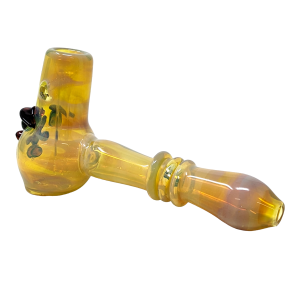 7" Silver Fumed Worried Face Hammer Bubbler Hand Pipe - [SJN21]