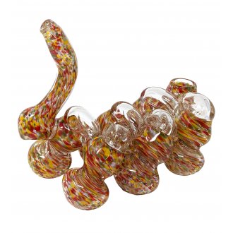 6" Frit Flat Mouth 7-Chamber Bubbler Hand Pipe - [STJ112]