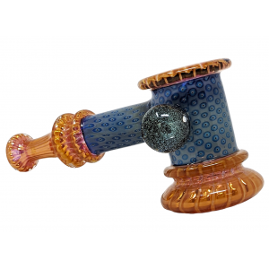 5.7" Assorted Gold Fumed Edges Air Trap Body Bubbler Hand Pipe - [WSG017]