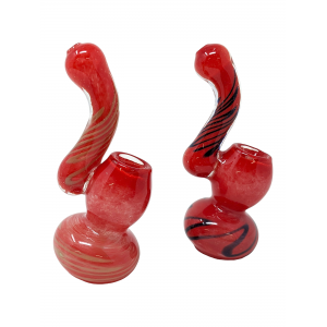 5" Single Frit Simple Swirl Rope Bubbler Hand Pipe - (Pack Of 2) [ZD105]