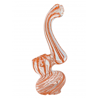 5" Mini Twisted Ribbon Clear Body Bubbler Hand Pipe - (Pack of 2) [ZD219]