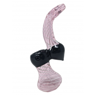 6.5" Pink Spiral Ribbon Flat Donut Mouth Bubbler Hand Pipe - (Pack of 2) [ZD258]