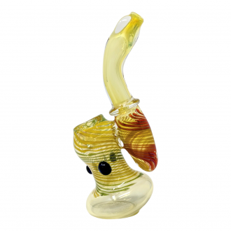 6.5" Gold Fumed Rasta Line Art Standing Bubbler (Pack of 2) - [ZD268]