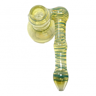 6" Gold Fumed Side Car Spiral Art Bubbler Hand Pipe [ZD272]