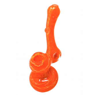 6" Assorted Frit Swirl Ribbon Donut Bubbler Hand Pipe - [RKGS34]