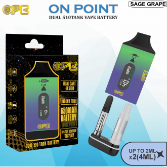 On Point Dual Cart 510 Tank Vape Battery 650mAh - Mix Colors - 6ct Display