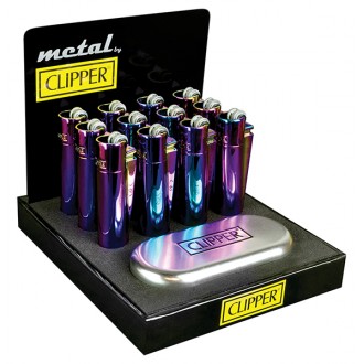 Clipper - Full Metal Icy Clipper Lighters - (Display of 12) [CMP11R-LI]