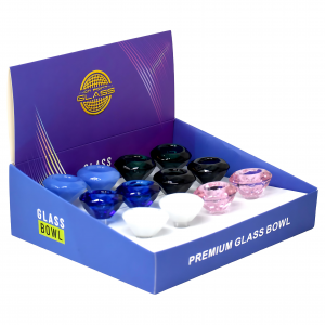 On Point Glass - 14mm Assorted Colors Bowl (12CT Display)