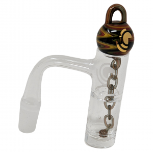 High Point Glass - Fully Welded Angled Holes On Side Banger With Wig Wag Ball & Chain Carb Cap [21157]