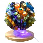 Dazzling Galaxy Head Premium Glass Hand Pipe & Chillum with LED Stand (70CT Display)