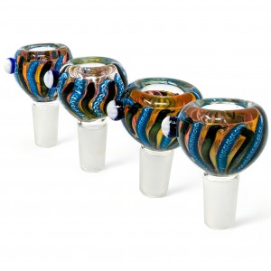 14mm Lustrous Lattice Gilded Fumed Bowl - 4pk [SAA08]