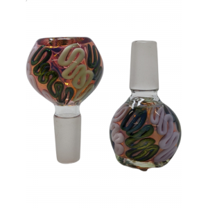 14mm Gold Fumed Art With Slyme Color Bowl (Pack Of 2) [SG3210]