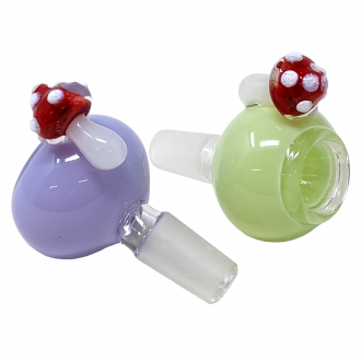 14mm Slyme Color Tube Bowl With Mushroom Handle (Pack Of 2) [SG4019]